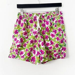 La Rana Milano Made in Italy Pink and Green  Tropical Floral Men’s Swim Trunks M